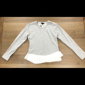 J. Crew XXS Pleated Peplum Hem Sweatshirt